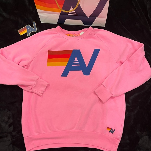 Aviator Nation Tops - - NWT Aviator Nation Neon Pink Logo Sweatshirt Size Large